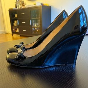 Kate Spade black wedge heels